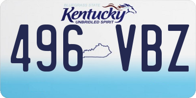 KY license plate 496VBZ