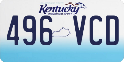 KY license plate 496VCD