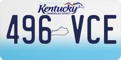 KY license plate 496VCE