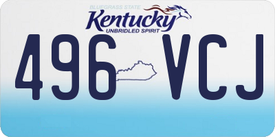 KY license plate 496VCJ