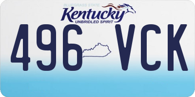KY license plate 496VCK