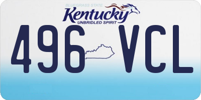 KY license plate 496VCL