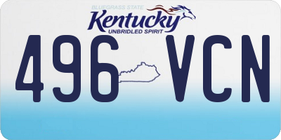 KY license plate 496VCN