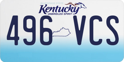 KY license plate 496VCS