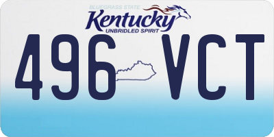 KY license plate 496VCT
