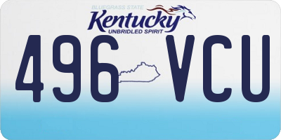 KY license plate 496VCU