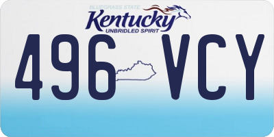 KY license plate 496VCY