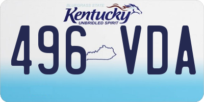 KY license plate 496VDA