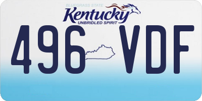 KY license plate 496VDF