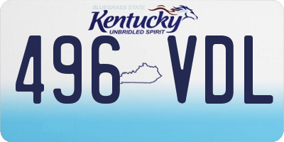 KY license plate 496VDL