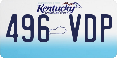 KY license plate 496VDP