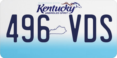 KY license plate 496VDS