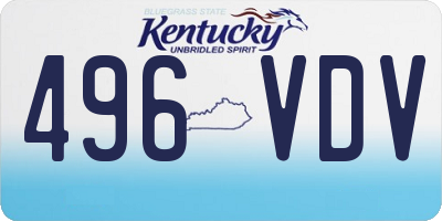 KY license plate 496VDV