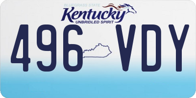 KY license plate 496VDY