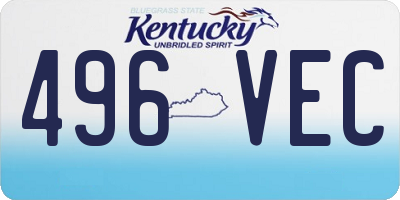 KY license plate 496VEC
