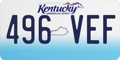 KY license plate 496VEF