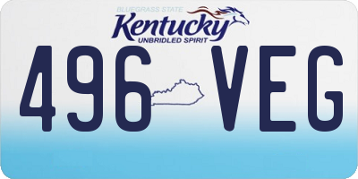 KY license plate 496VEG