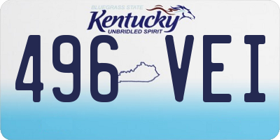 KY license plate 496VEI