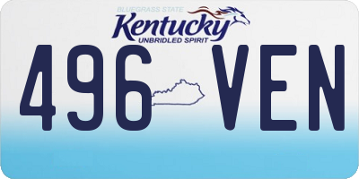 KY license plate 496VEN