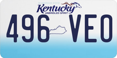 KY license plate 496VEO