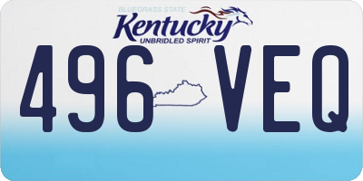 KY license plate 496VEQ