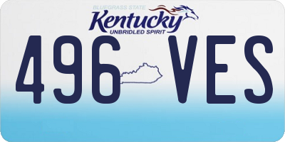 KY license plate 496VES