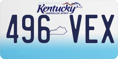 KY license plate 496VEX