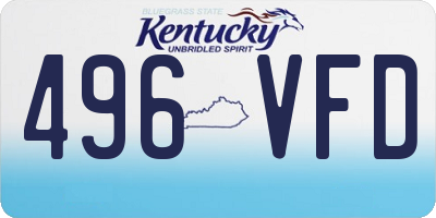 KY license plate 496VFD
