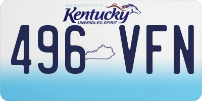 KY license plate 496VFN