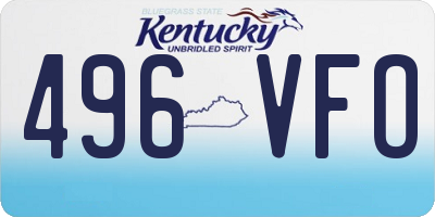 KY license plate 496VFO