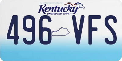 KY license plate 496VFS