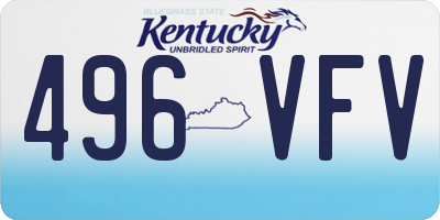 KY license plate 496VFV
