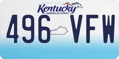 KY license plate 496VFW