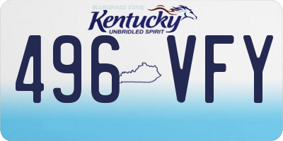 KY license plate 496VFY