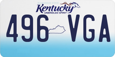 KY license plate 496VGA