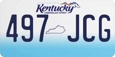 KY license plate 497JCG