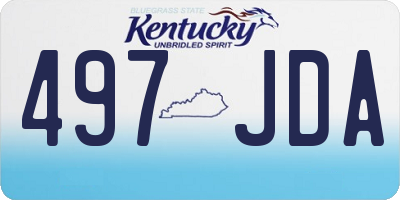 KY license plate 497JDA