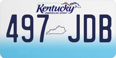 KY license plate 497JDB