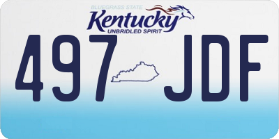 KY license plate 497JDF