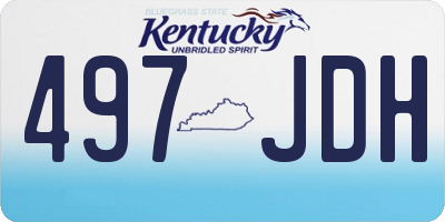 KY license plate 497JDH