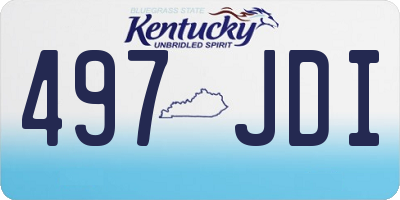 KY license plate 497JDI