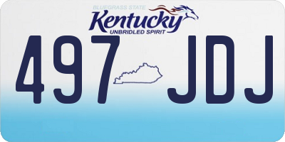 KY license plate 497JDJ