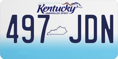 KY license plate 497JDN