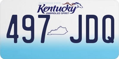 KY license plate 497JDQ