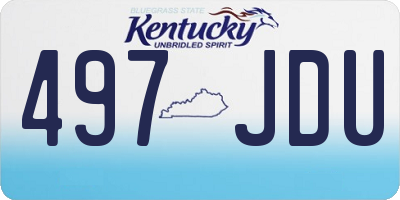 KY license plate 497JDU