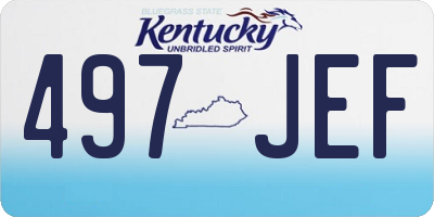 KY license plate 497JEF