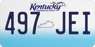 KY license plate 497JEI