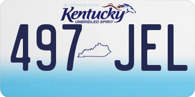 KY license plate 497JEL
