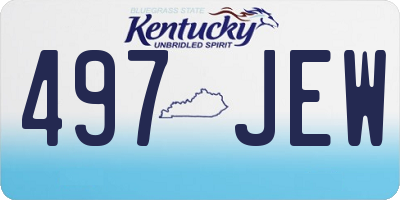 KY license plate 497JEW