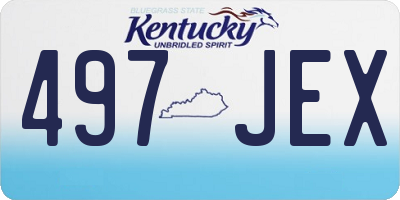 KY license plate 497JEX